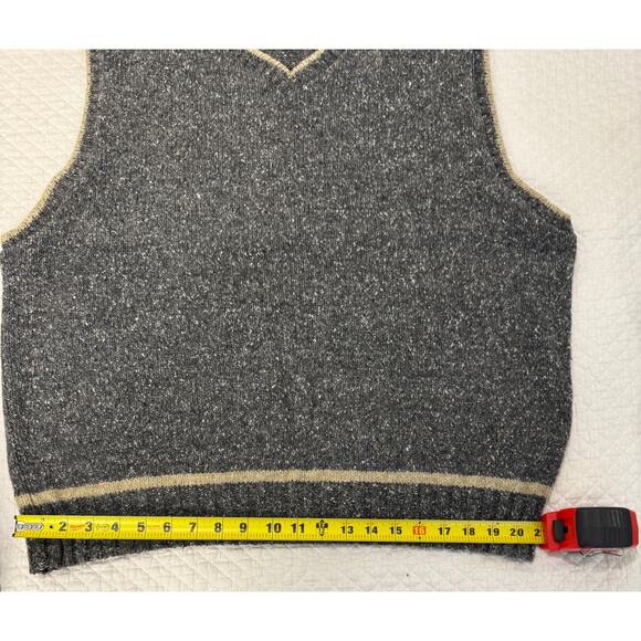 Vintage Woolrich Mens Wool Confetti Gray and Cream Vest Size XL - Picture 4 of 8